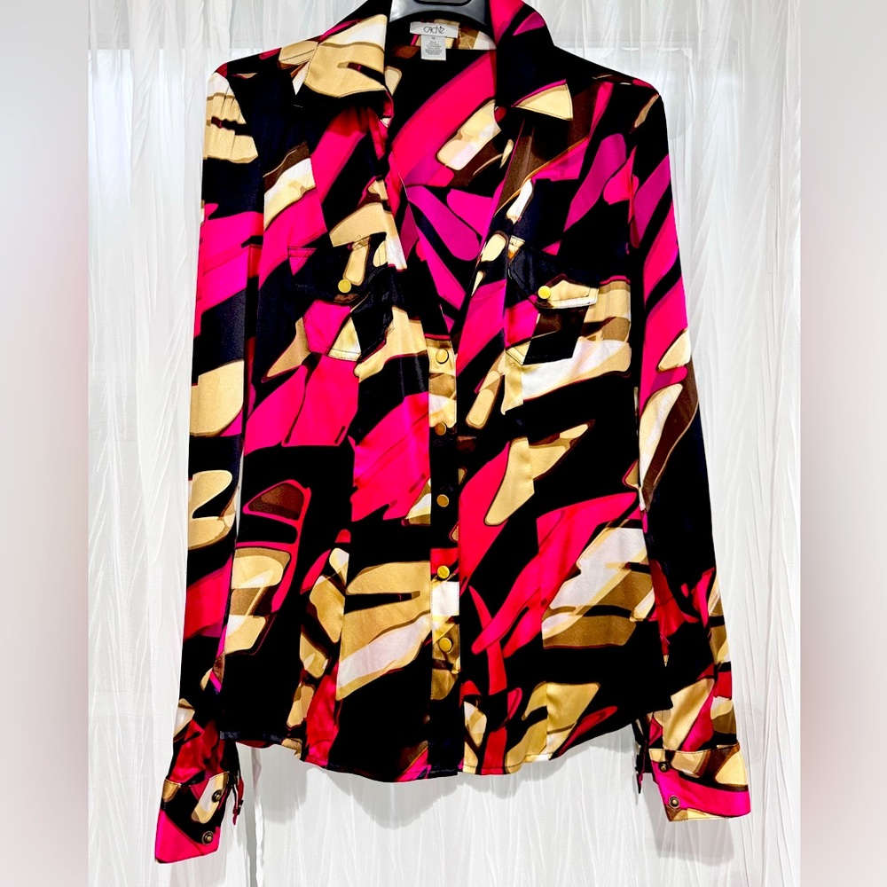 Caché blouse long sleeve silk , size M